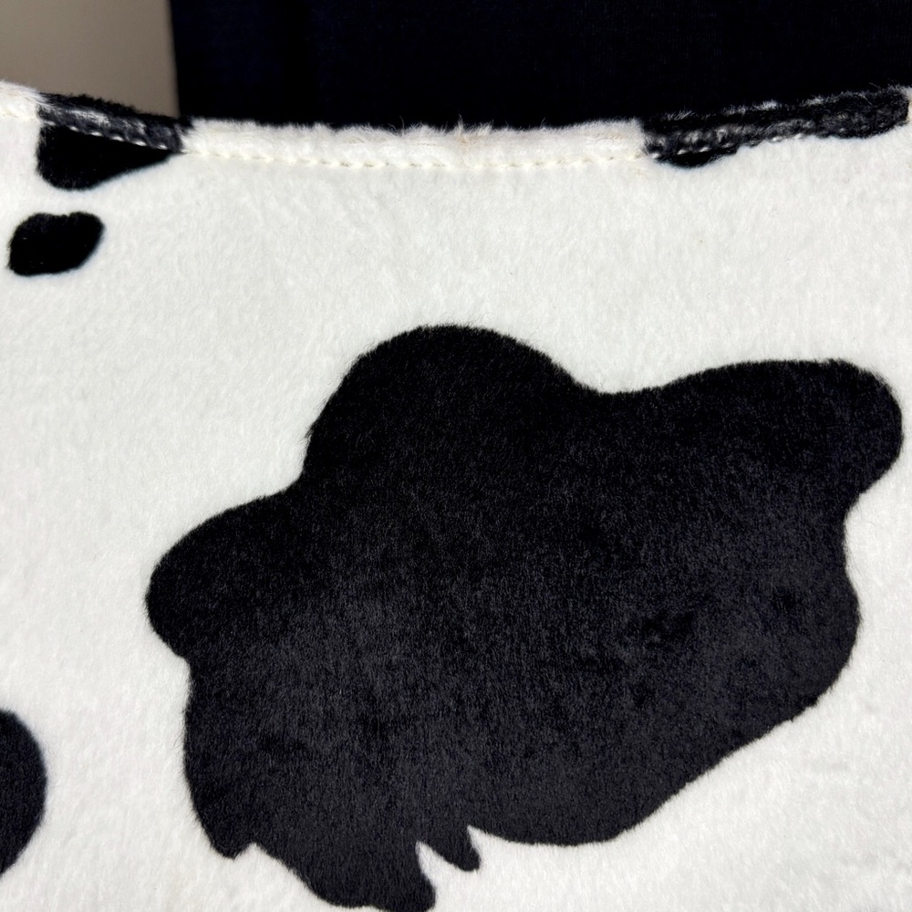 Esprit Vintage White Cow Print Faux Fur Purse Shoulder Bag Zip Closure Rare Y2K - Picture 10 of 17
